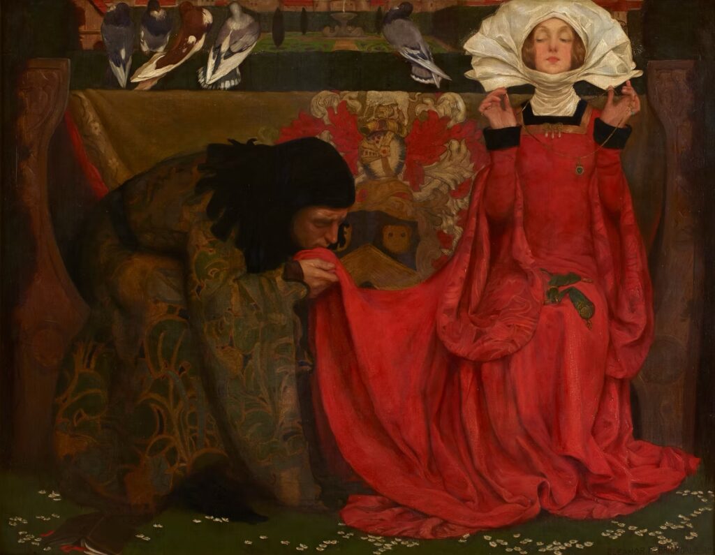 Eleanor fortescue brickdale: Eleanor Fortescue-Brickdale, The Pale Complexion of True Love, 1899, Musée d’Orsay, Paris, France.
