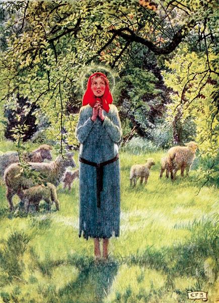 Eleanor fortescue brickdale: Eleanor Fortescue-Brickdale, Joan of Arc, 1919. WikiArt (public domain).
