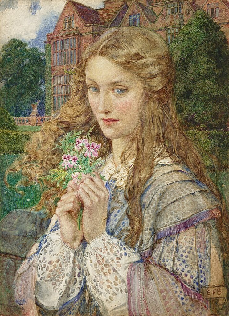 Eleanor fortescue brickdale: Eleanor Fortescue-Brickdale, Evelyn Hope, 1908, private collection. Wikimedia Commons (public domain).
