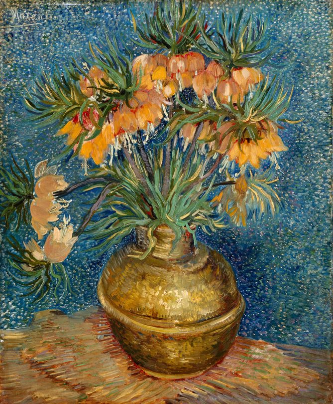 Van Gogh Spring: Vincent van Gogh, Imperial Fritillaries in a Copper Vase, 1887, Musée d’Orsay, Paris, France. © RMN-Grand Palais (Musée d’Orsay) / Hervé Lewandowski.
