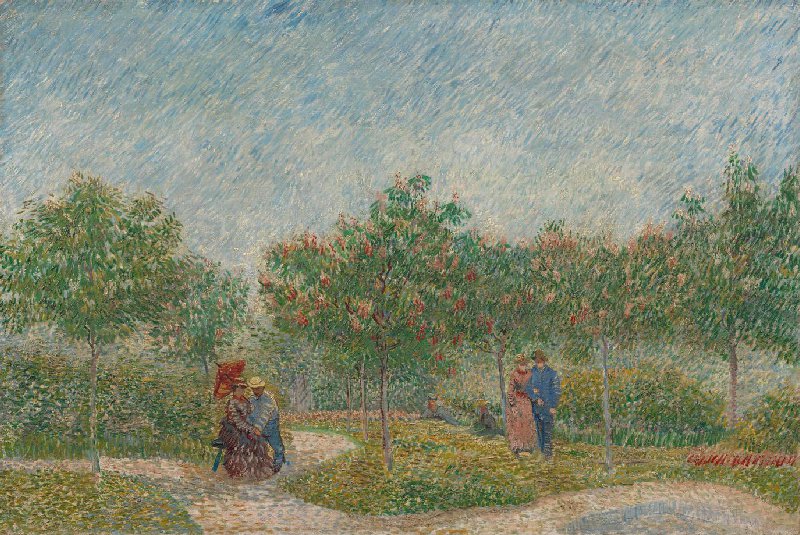 Van Gogh Spring: Vincent van Gogh, Garden with Courting Couples: Square Saint-Pierre, 1887, Van Gogh Museum, Amsterdam, Netherlands.
