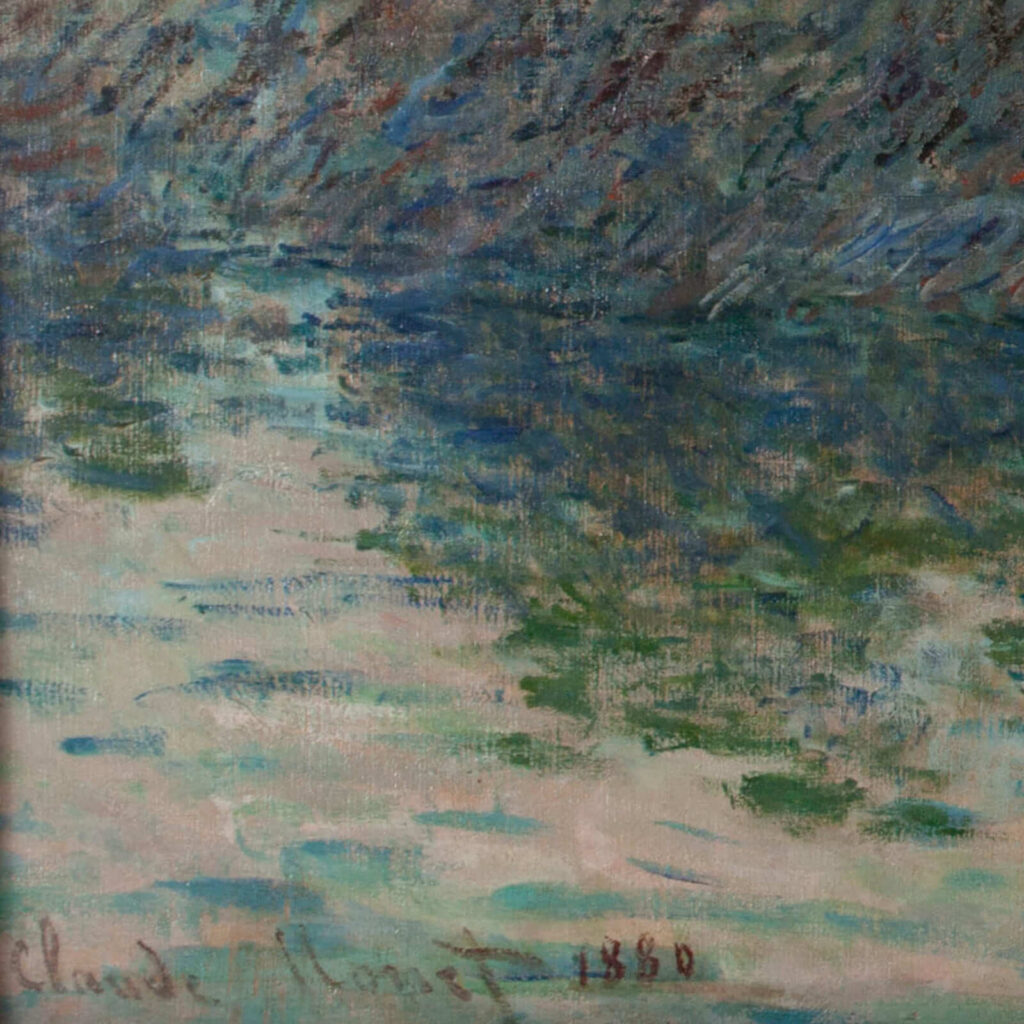 Sunset on the Seine: Claude Monet, Sunset on the Seine at Lavacourt, Winter Effect, 1880, Petit Palais, Paris, France. Detail.

