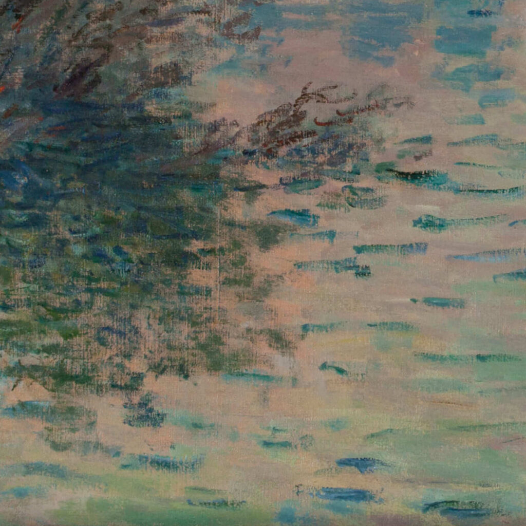 Sunset on the Seine: Claude Monet, Sunset on the Seine at Lavacourt, Winter Effect, 1880, Petit Palais, Paris, France. Detail.
