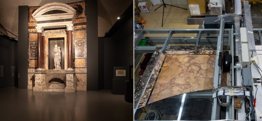 Raphael Sublime Poetry: Digitally-printed facsimile of Raphael’s tomb created for the Raffaello 1520–1483 exhibition in Rome in 2020. © 2020 Scuderie del Quirinale—Ales. Factum Arte.
