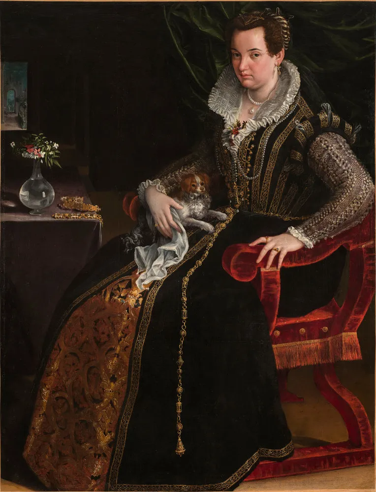 Dresses in art: Beautiful Dresses in Art: Lavinia Fontana, Portrait of Costanza Alidosi, ca. 1594, National Museum of Women in the Arts, Washington, DC, USA.
