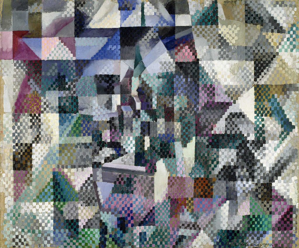 iconic cubist paintings: Robert Delaunay, Windows on the City No.3, 1910–1911, Solomon R. Guggenheim Museum, New York City, NY, USA.
