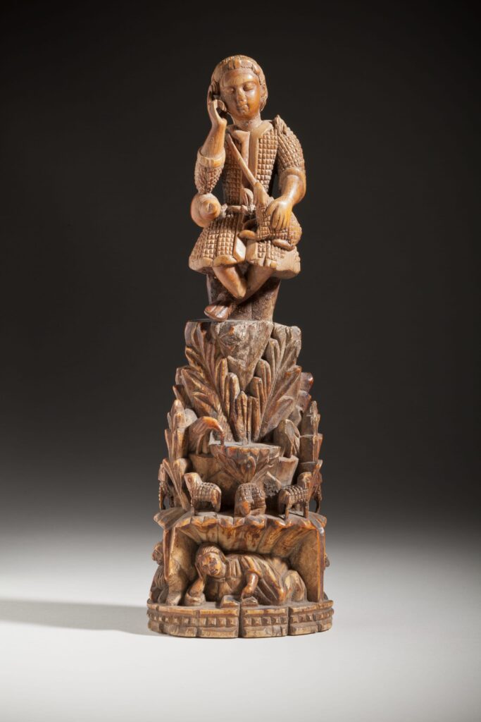 Lamb in Christian Art: Christ the Good Shepherd, Goa, India, ca. 17th century, Los Angeles County Museum of Art, Los Angeles, CA, USA.
