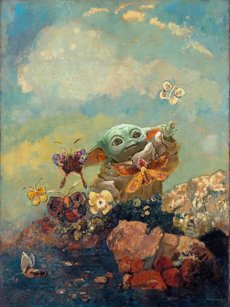 star wars paintings: Scadarts, Butterflies after Odilon Redon, 2023. Instagram Scadarts.
