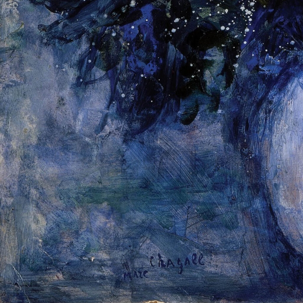 Leaning Over Flowers: Marc Chagall, Leaning Over Flowers, 1927, Tel Aviv Museum of Art, Tel Aviv, Israel. Detail.
