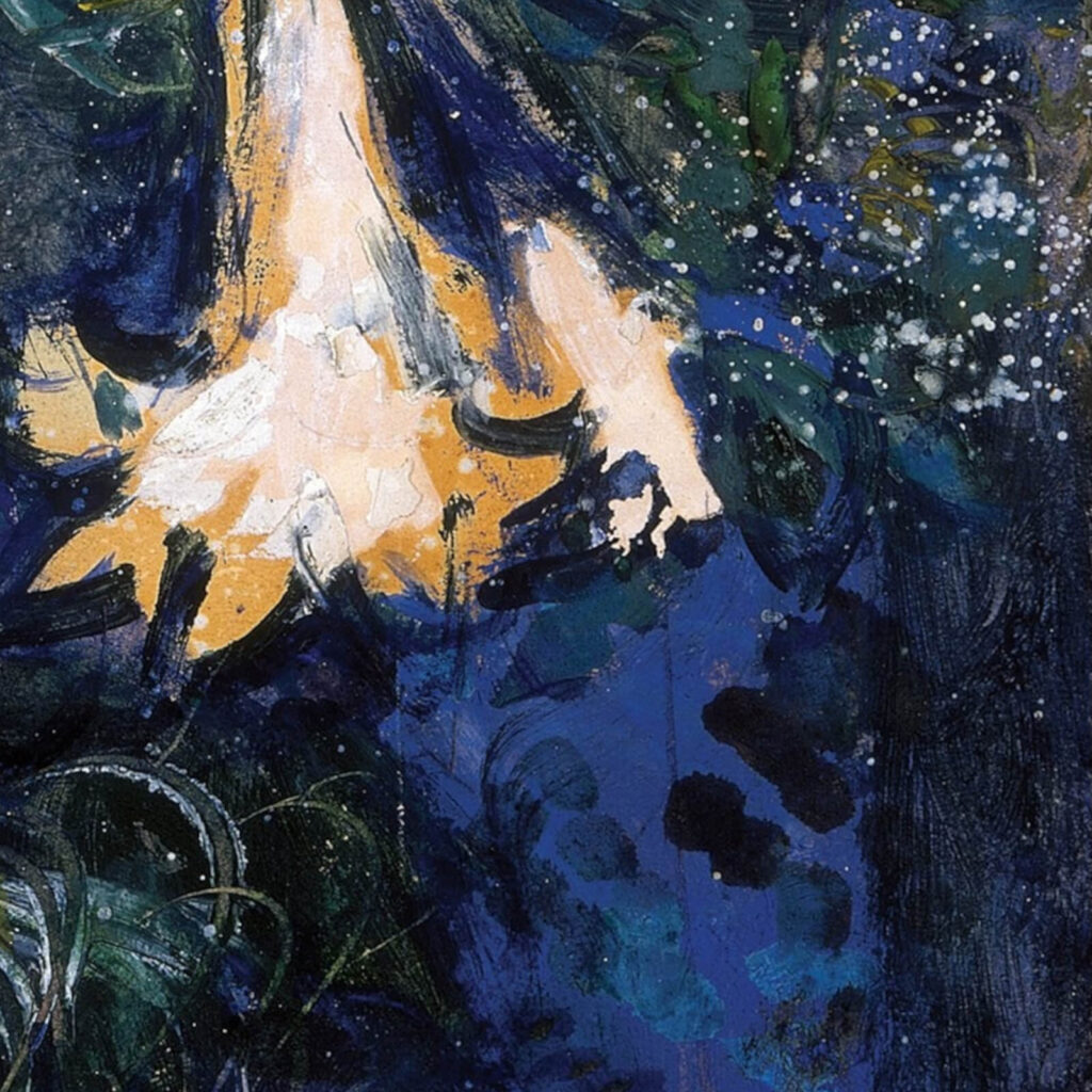 Leaning Over Flowers: Marc Chagall, Leaning Over Flowers, 1927, Tel Aviv Museum of Art, Tel Aviv, Israel. Detail.
