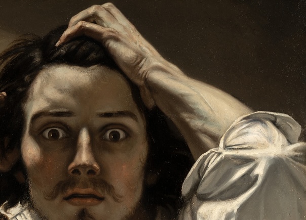 The Desperate Man: Gustave Courbet, The Desperate Man (Self-Portrait), c. 1844–1845, Musée d’Orsay, Paris, France. Detail.
