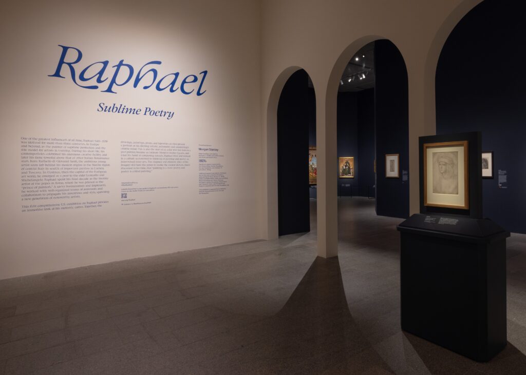 Raphael Sublime Poetry: Installation view of Raphael: Sublime Poetry, 2026, Metropolitan Museum of Art, New York City, NY, USA. Photograph by Eileen Travell, courtesy of the Metropolitan Museum of Art. Detail.
