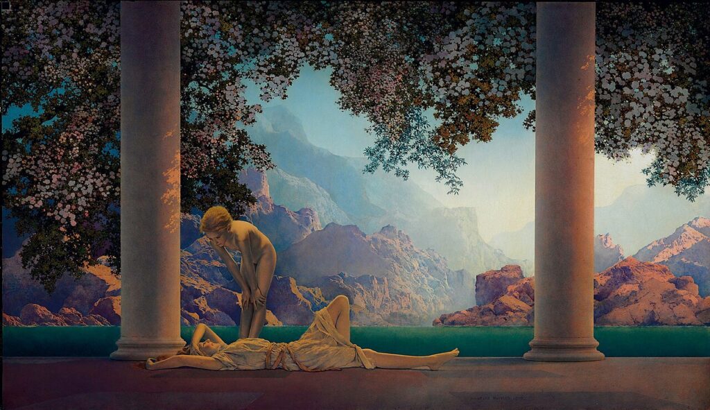 star wars paintings: Maxfield Parrish, Daybreak, 1922, private collection. Wikimedia Commons (public domain).
