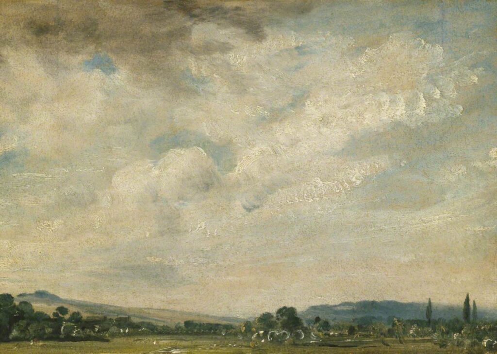 A View of Salisbury from Harnham: John Constable R.A., Harnham Ridge, Near Salisbury, Upton House, National Trust, Warwickshire, UK.
