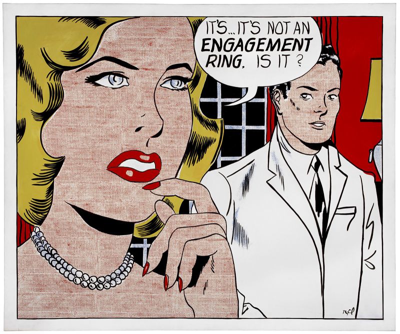 roy lichtenstein art: Roy Lichtenstein, The Engagement Ring, 1961. Roy Lichtenstein: A Catalogue Raisonné.
