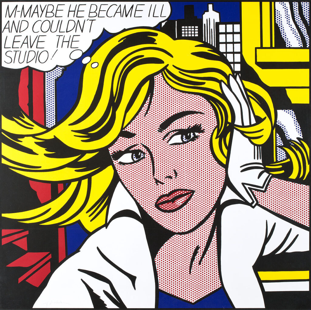 roy lichtenstein art: Roy Lichtenstein, M-Maybe, 1965, Museum Ludwig, Cologne, Germany. ArtInfo.
