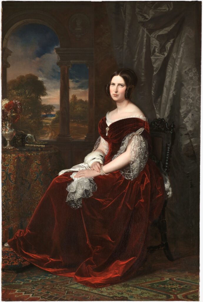 Dresses in art: Beautiful Dresses in Art: Federico de Madrazo, Sabina Seupham Spalding, 1846, Museo del Prado, Madrid, Spain.
