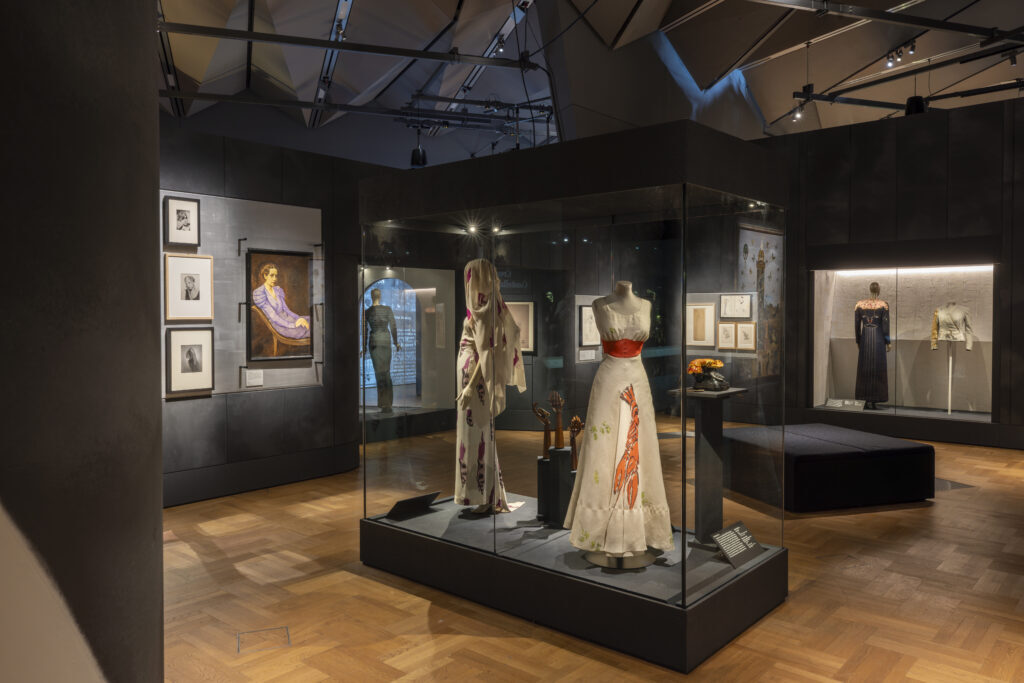 exhibitions spring 2026: Installation view of Schiaparelli: Fashion Becomes Art, Victoria and Albert Museum, London, UK. © Victoria and Albert Museum, London. Press materials.
