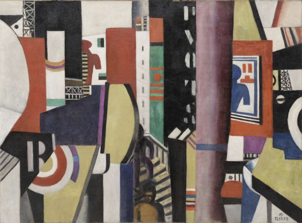 iconic cubist paintings: Fernand Léger, The City, 1919, Museum of Modern Art, New York City, NY, USA.
