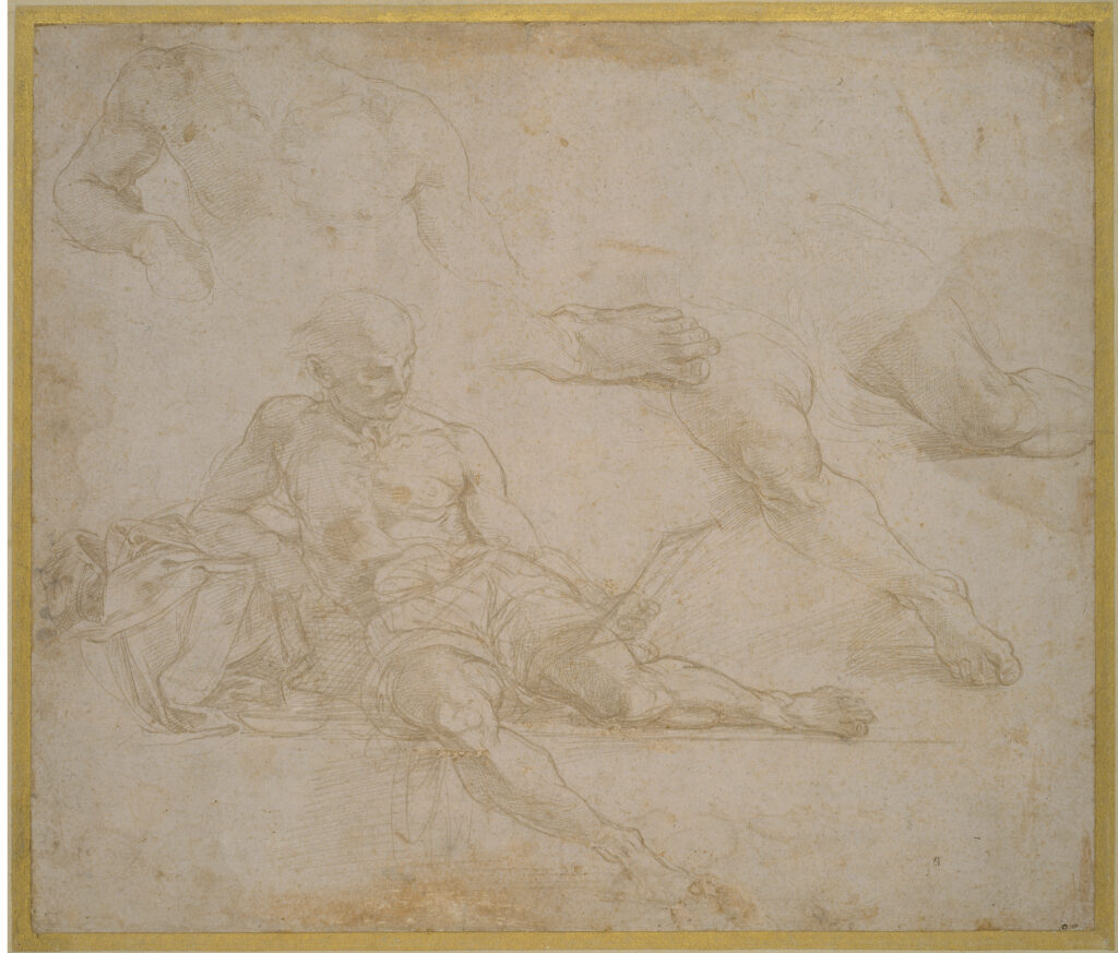 Raphael Sublime Poetry: Raphael, Studies of Pythagoras and His Disciples for The School of Athens, ca. 1509–1510, Albertina, Vienna, Austria.
