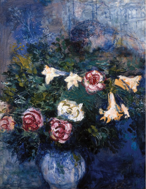 Leaning Over Flowers: Marc Chagall, Leaning Over Flowers, 1927, Tel Aviv Museum of Art, Tel Aviv, Israel.
