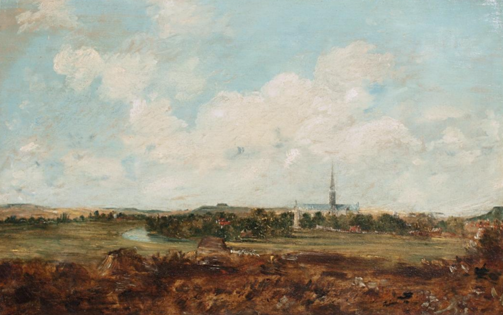 A View of Salisbury from Harnham: John Constable R.A., A View of Salisbury from Harnham, early 1820s, The Salisbury Museum, Salisbury, UK, on loan from a private collection.
