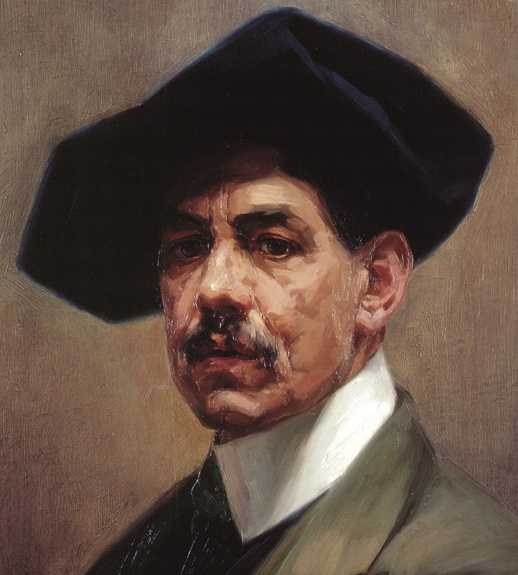Germán Gedovius: Germán Gedovius, Self-Portrait, 1907, Museo Nacional de San Carlos, Mexico City, Mexico. Detail.
