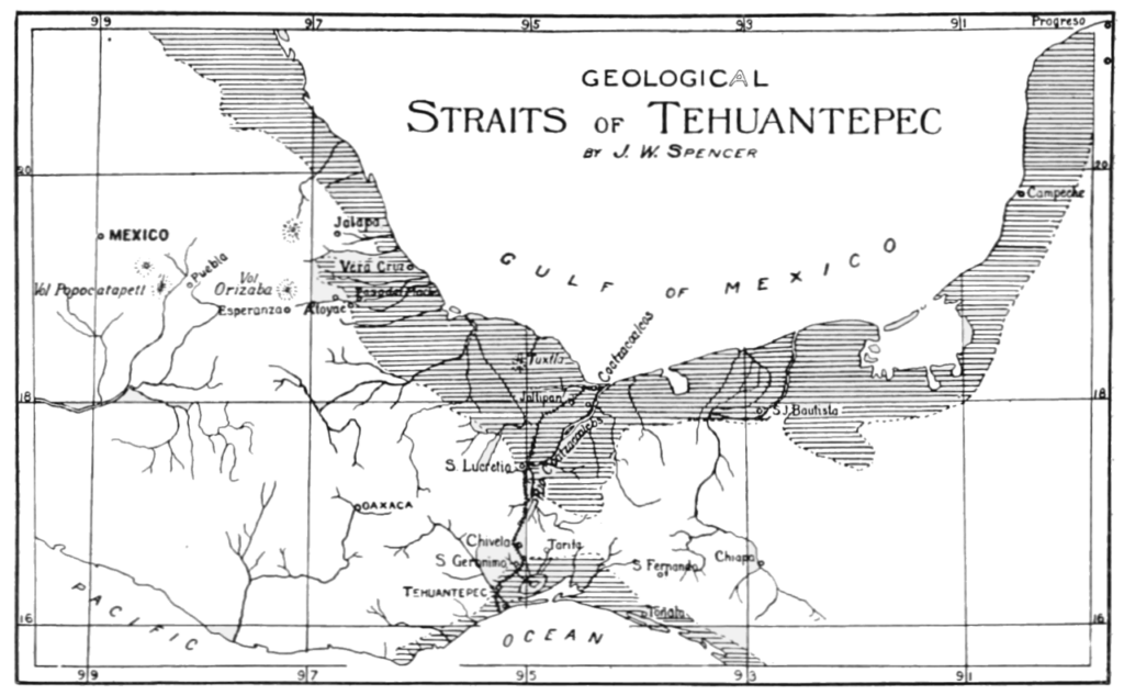 Germán Gedovius: Topography of the Isthmus of Tehuantepec, 1898. Internet Archive.
