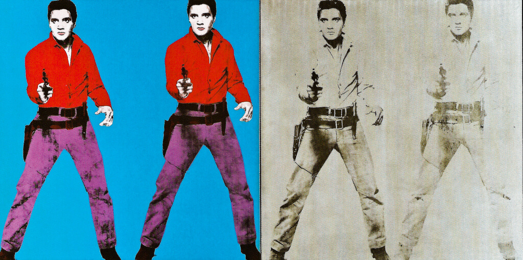 star wars paintings: Andy Warhol, Elvis I and II, 1963–1964, Art Gallery of Ontario, Toronto. © The Andy Warhol Foundation for the Visual Arts, inc. / SODRAC (2015). Art Canada Institute.
