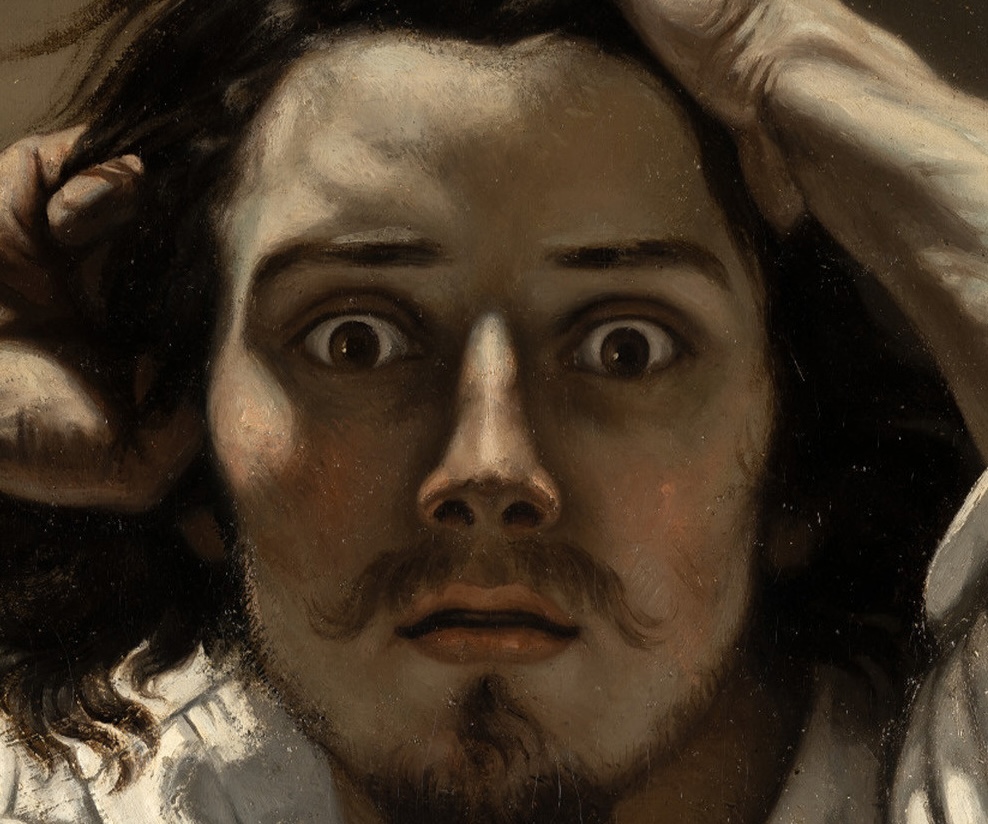 The Desperate Man: Gustave Courbet, The Desperate Man (Self-Portrait), c. 1844–1845, Musée d’Orsay, Paris, France. Detail.
