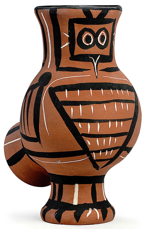 owl in art: Pablo Picasso, Mat-Wood Owl, 1958, private collection. Masterworksfineart.com.
