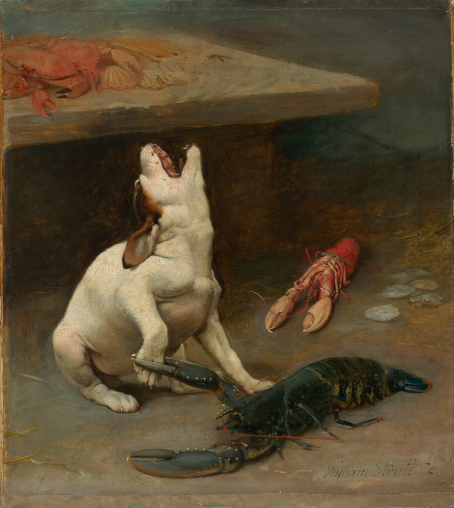 paintings with dogs: William Strutt, A Warm Response, 1889, National Gallery of Australia, Canberra, Australia.
