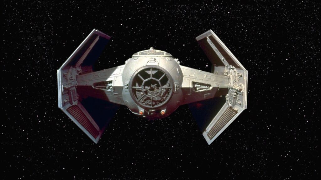 star wars propaganda art: Darth Vader’s Tie Fighter. Star Wars.
