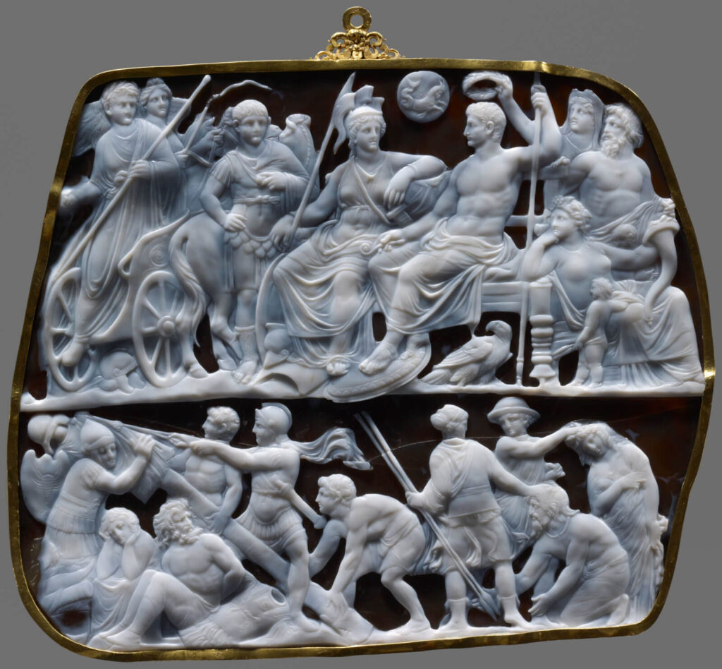 Gemma Augustea: Dioskourides, Gemma Augustea, 9–12 CE, Kunsthistorisches Museum, Vienna, Austria. Museum’s website.
