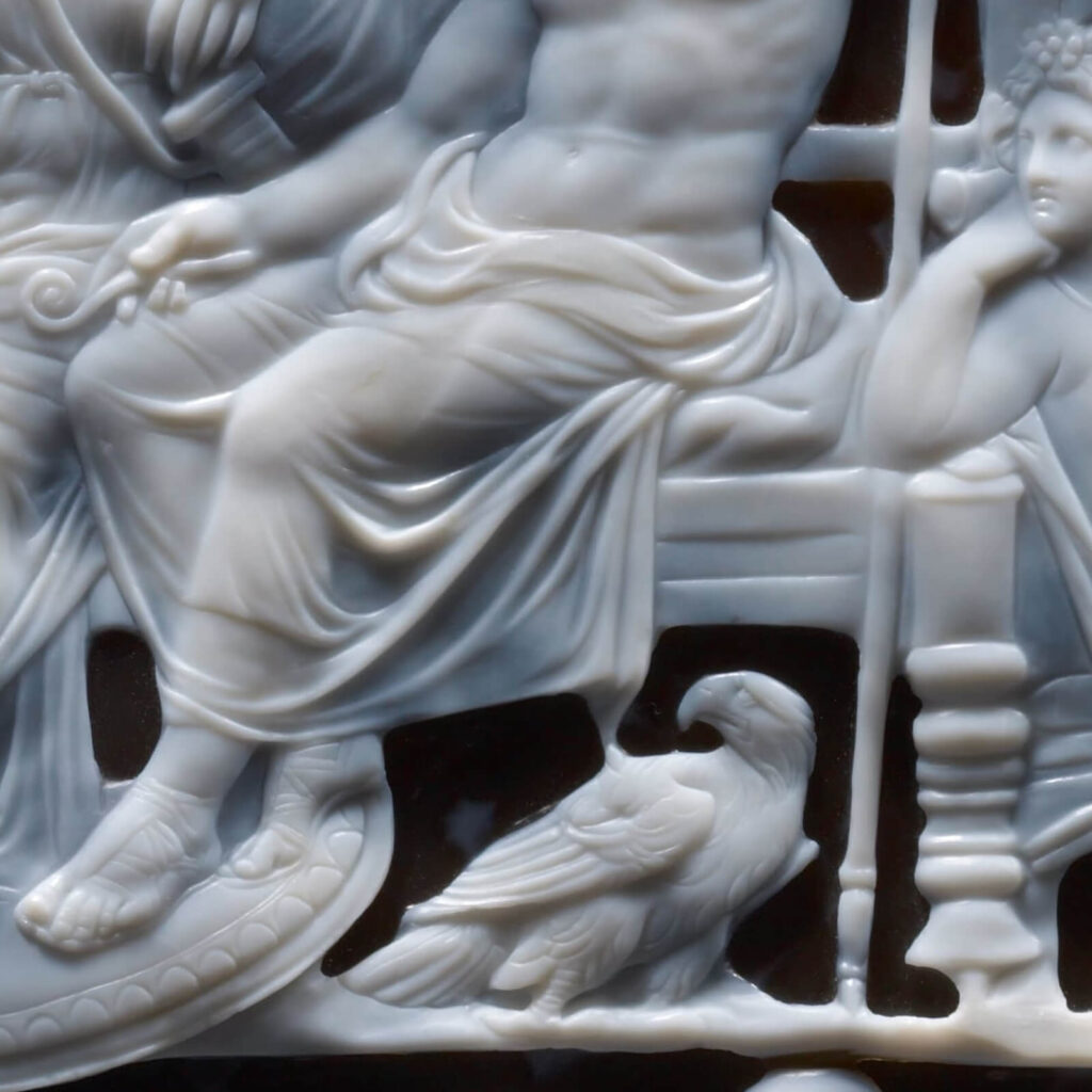Gemma Augustea: Dioskourides, Gemma Augustea, 9–12 CE, Kunsthistorisches Museum, Vienna, Austria. Detail.
