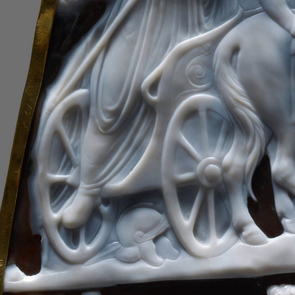 Gemma Augustea: Dioskourides, Gemma Augustea, 9–12 CE, Kunsthistorisches Museum, Vienna, Austria. Detail.
