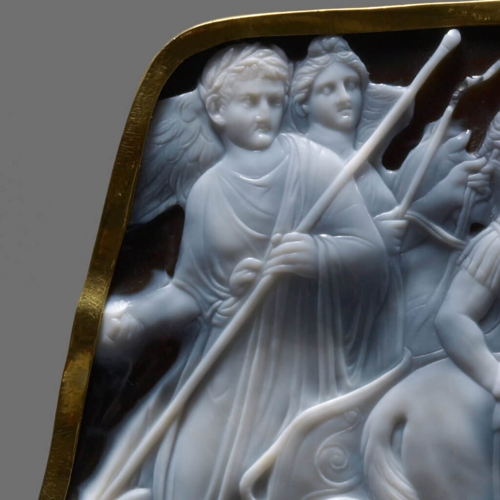 Gemma Augustea: Dioskourides, Gemma Augustea, 9–12 CE, Kunsthistorisches Museum, Vienna, Austria. Detail.

