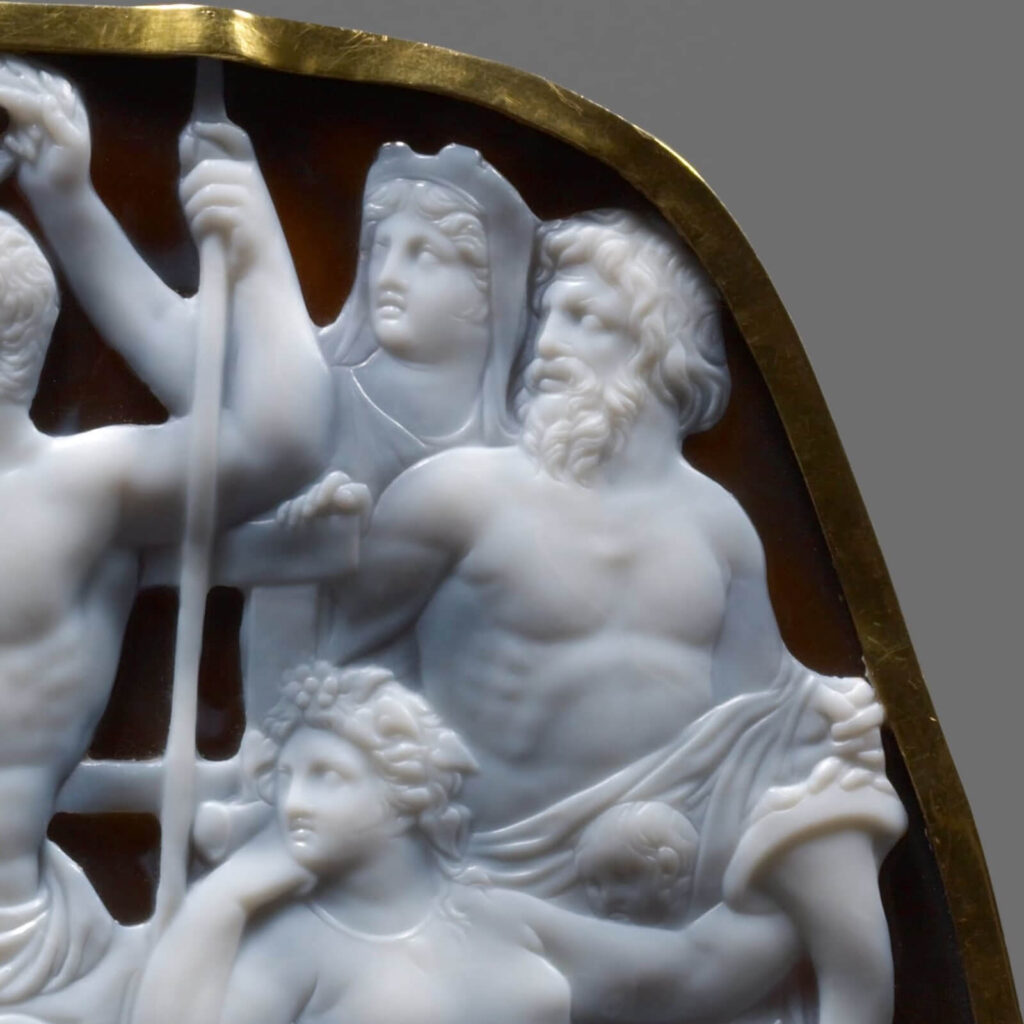 Gemma Augustea: Dioskourides, Gemma Augustea, 9–12 CE, Kunsthistorisches Museum, Vienna, Austria. Detail.
