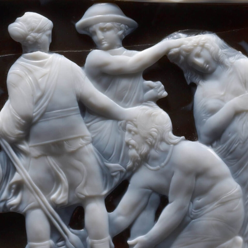 Gemma Augustea: Dioskourides, Gemma Augustea, 9–12 CE, Kunsthistorisches Museum, Vienna, Austria. Detail.
