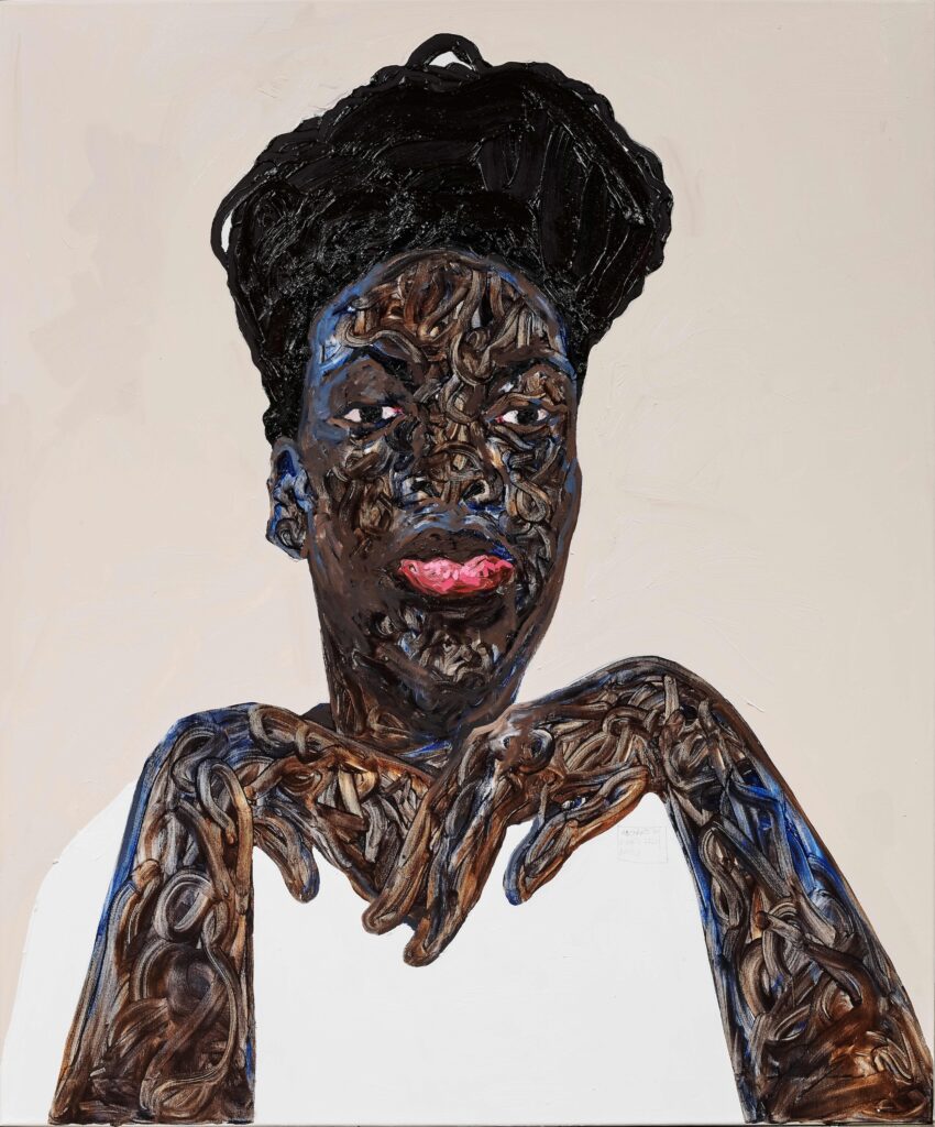 top charity art 2026: Amoako Boafo, Laced Fingers, 2022. TOP CHARITY Art 2026 press materials.
