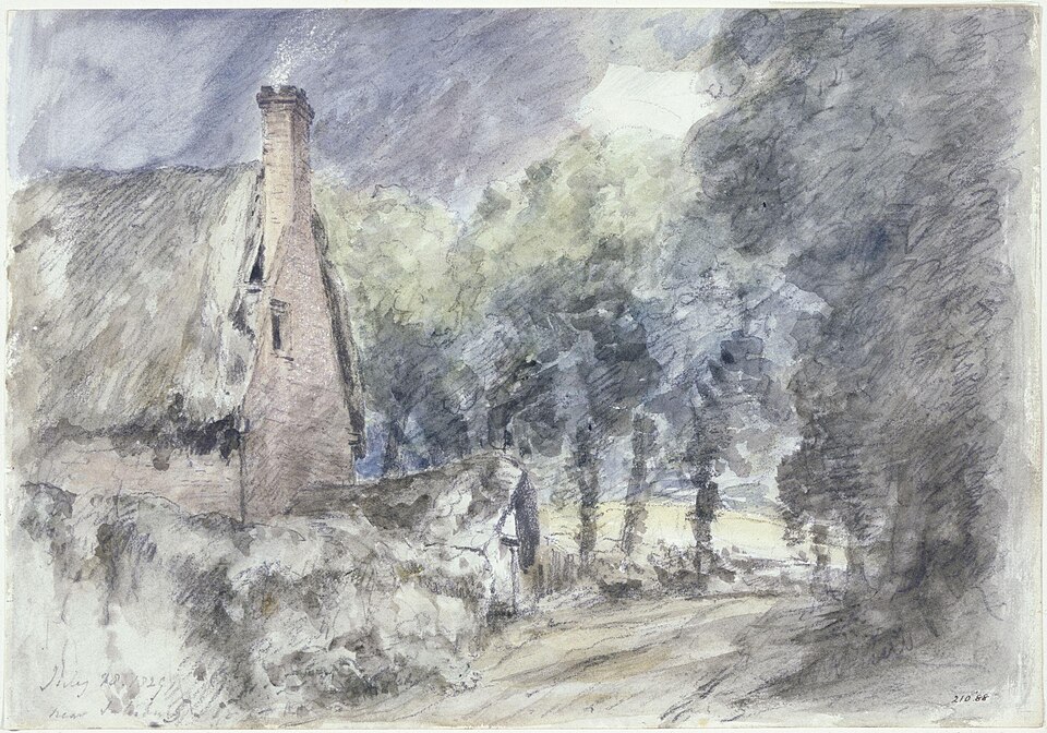 A View of Salisbury from Harnham: John Constable R.A., A Cottage and Trees near Salisbury, 1829, Victoria and Albert Museum, London, UK.
