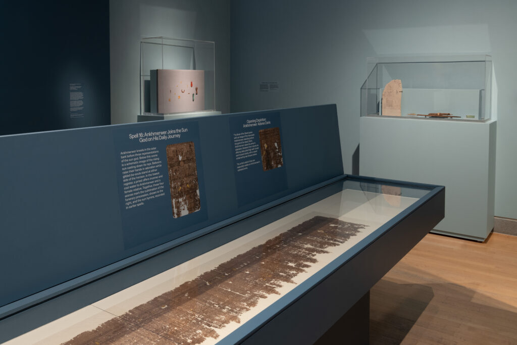 Book of the Dead: Installation view of Unrolling Eternity: The Brooklyn Books of the Dead, 2026, Brooklyn Museum, New York City, NY, USA. Photo: Paula Abreu Pita.
