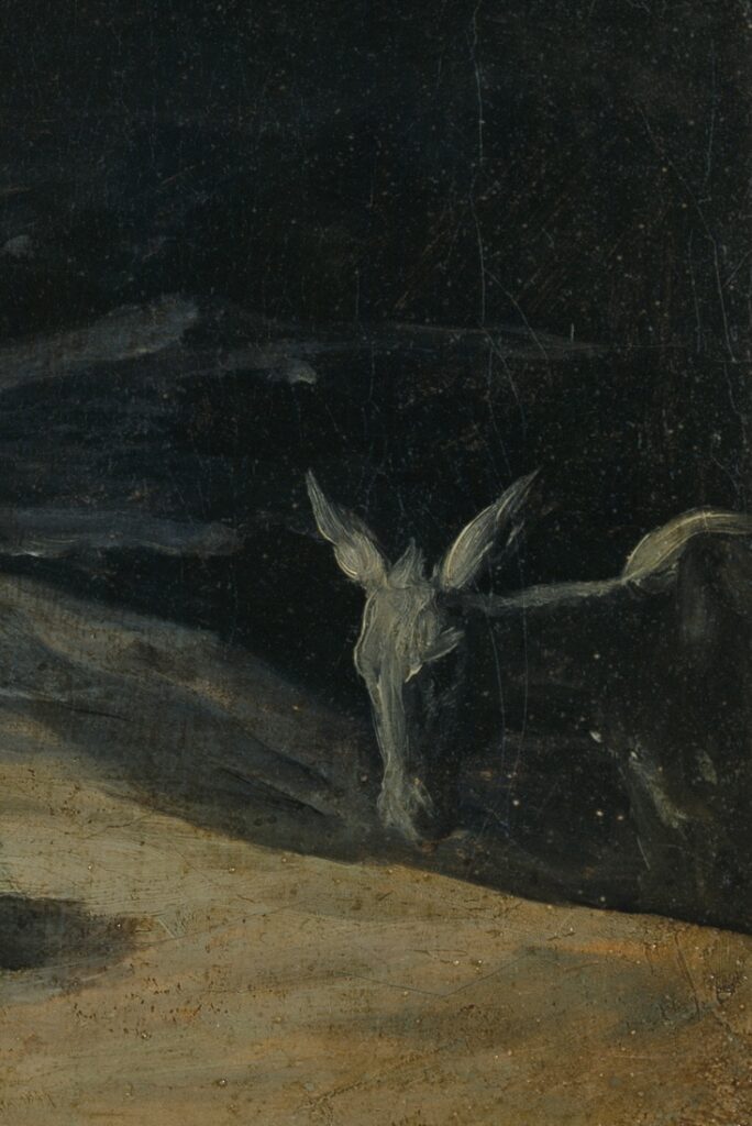 Francisco Goya Fear: Francisco Goya, Witches’ Flight, c. 1798, Museo del Prado, Madrid, Spain. Detail.
