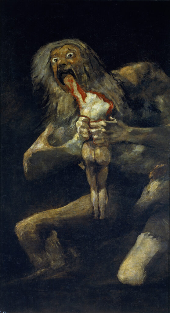 Francisco Goya Fear: Francisco Goya, Saturn Devouring His Son, 1819, Museo del Prado, Madrid, Spain.
