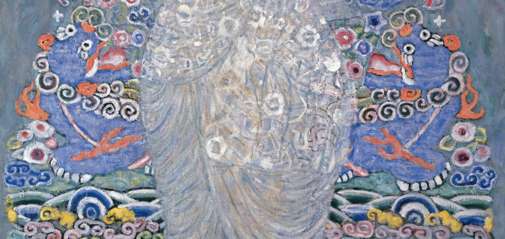 Portrait of Elisabeth Lederer: Gustav Klimt, Portrait of Elisabeth Lederer, 1914–1916, private collection. Wikimedia Commons (public domain). Detail.
