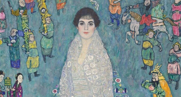 Portrait of Elisabeth Lederer: Gustav Klimt, Portrait of Elisabeth Lederer, 1914–1916, private collection. Wikimedia Commons (public domain). Detail.

