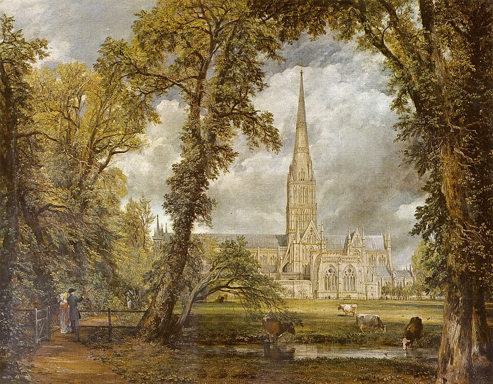 A View of Salisbury from Harnham: John Constable R.A., Salisbury Cathedral from the Bishop’s Grounds, 1823, Victoria and Albert Museum, London, UK.
