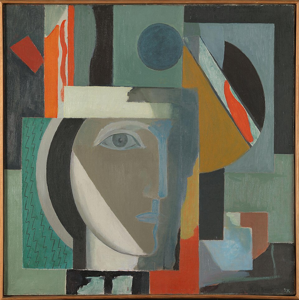 women artists postcards: Ragnhild Kaarbø, Composition with a Head, c. 1925, National Museum of Norway, Oslo, Norway.
