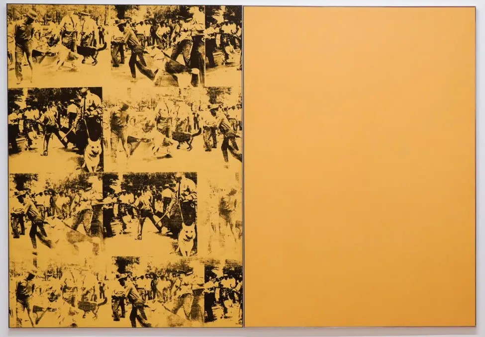Andy Warhol Artworks: Andy Warhol in 10 Artworks: Andy Warhol, Mustard Race Riot, 1963. The Andy Warhol Foundation for the Visual Arts, Inc./Artists Rights Society (ARS), New York, Photograph by Rebecca Smeyne. New York Times. Detail.
