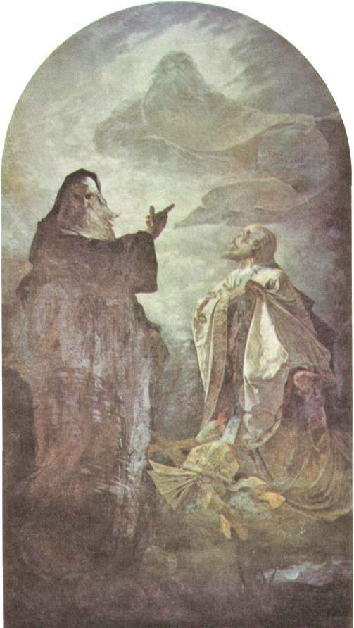 Alphonse Mucha artworks: Alphonse Mucha, Portraits of Saints Cyril and Methodius, 1887, St. John Nepomucene Catholic Church in Pisek, ND, USA. Rumreich Museum.

